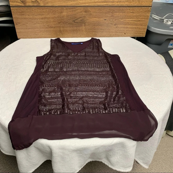 Apt 9 glitzy top size Small, eggplant color looks like 2 tops but only one - Picture 9 of 9